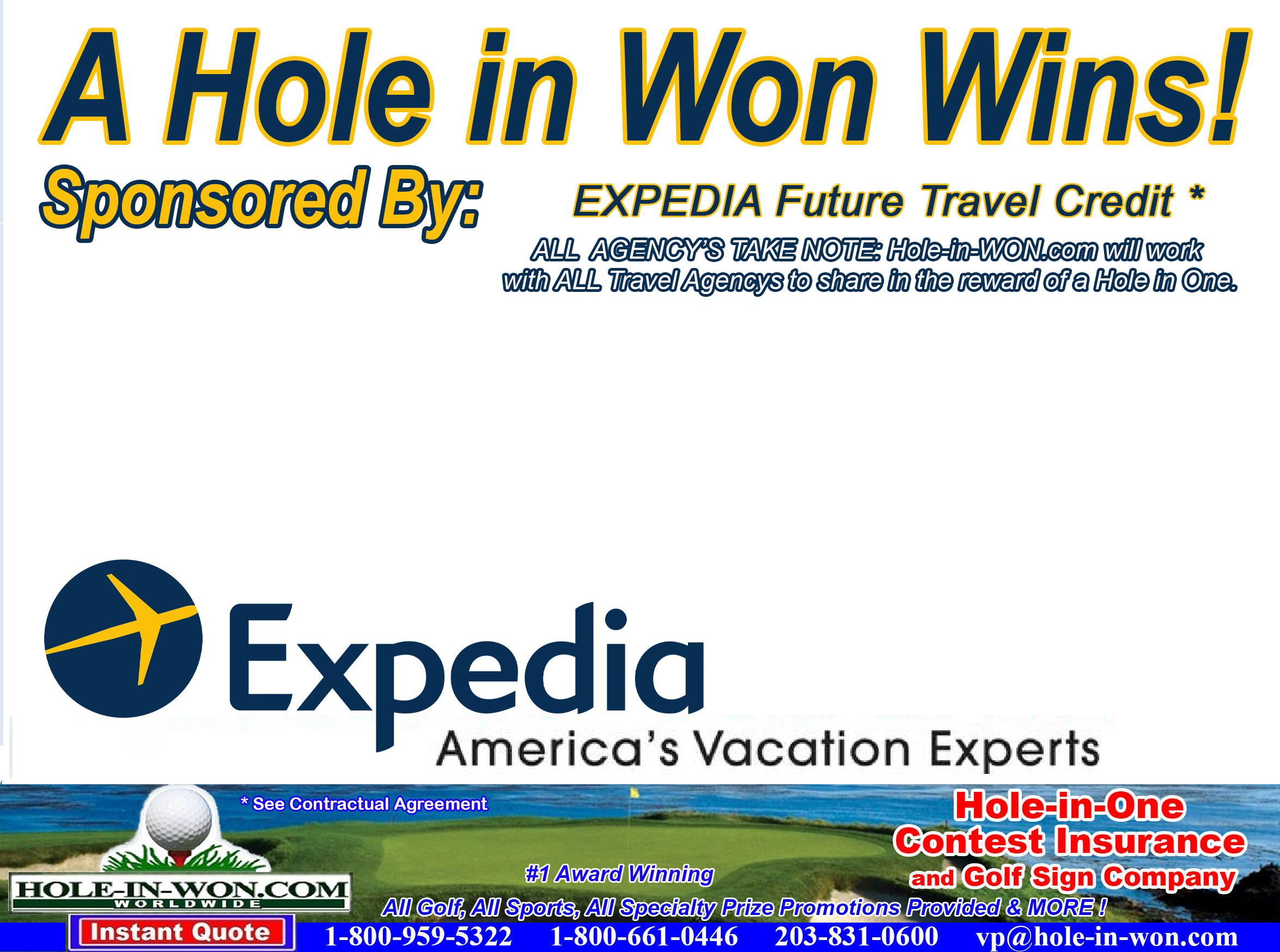 Expedia Hole in One Golf Hole Sign