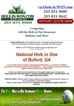 National Hole in One Insurance Competitor