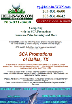 SCA Fishing Toutnamnent Insurance Application