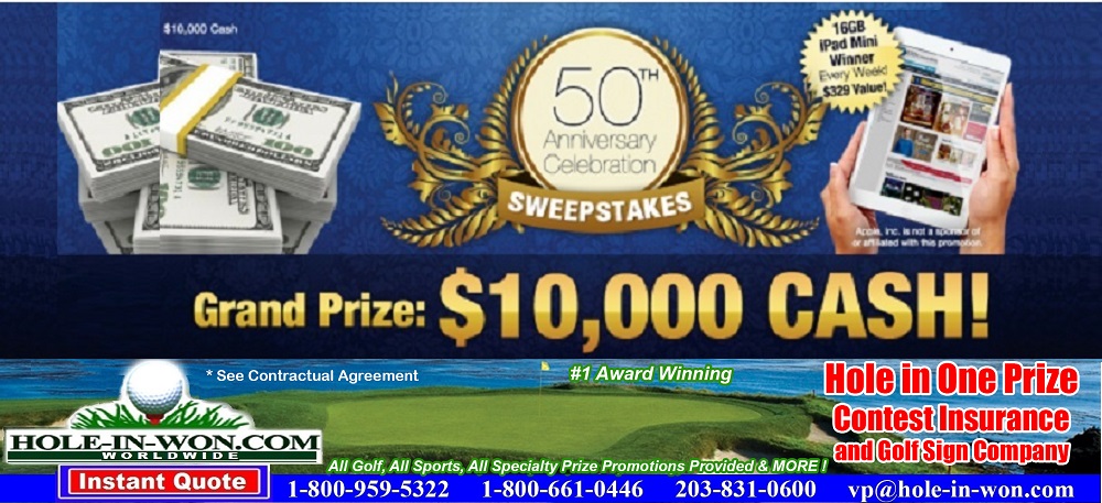 Sports $25.000.00 cash prize Contest Insurance Prize