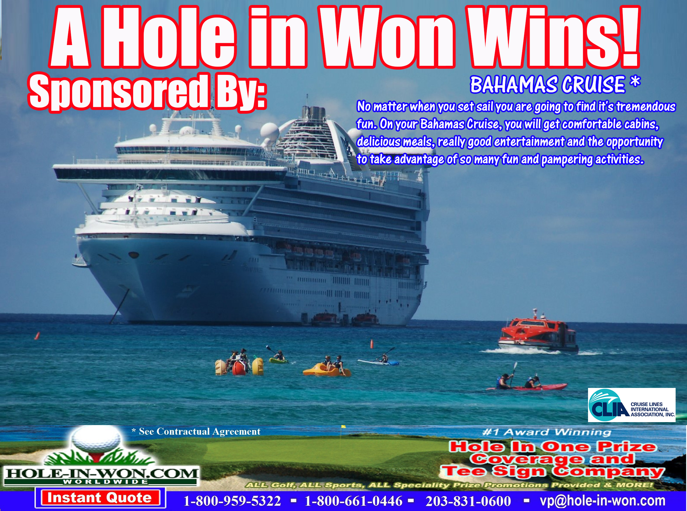 Bahamas Cruise Hole in One Golf Hole Sign