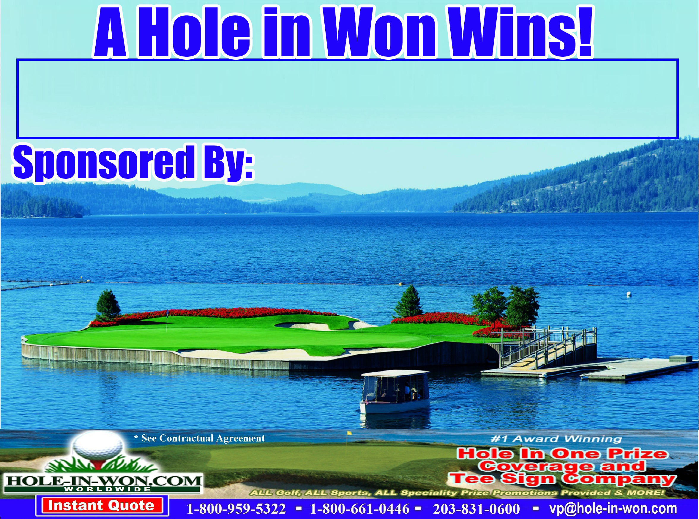 Coeur d'Alene Hole in One Golf Tee Signs