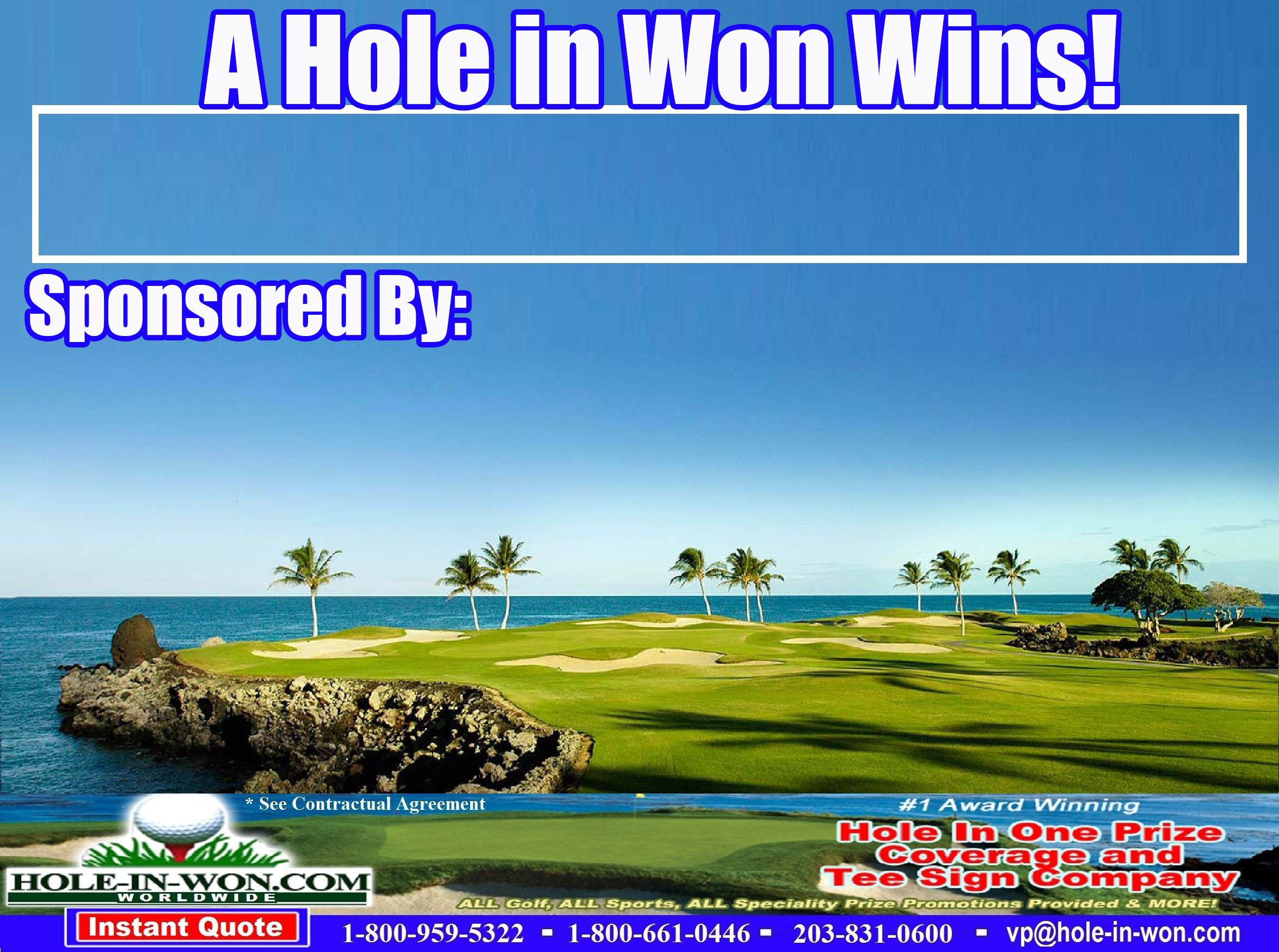 Hawaii Hole in One Golf Tee Sign