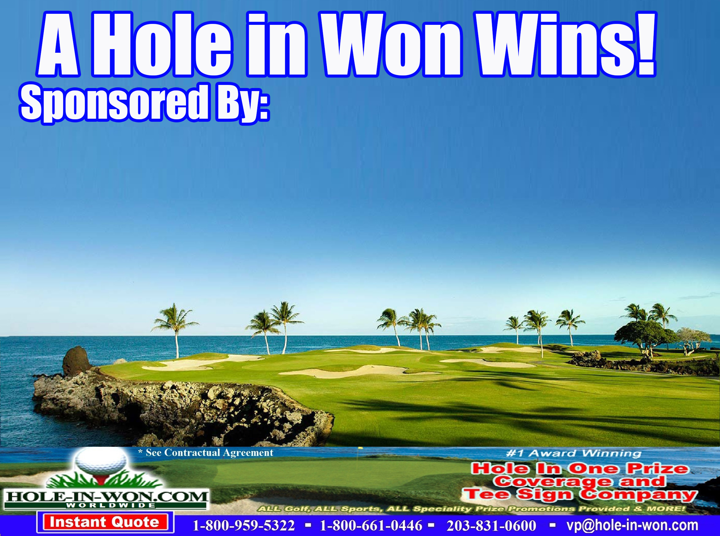 Hawaii Hole in One Insurance Golf Tee Sign