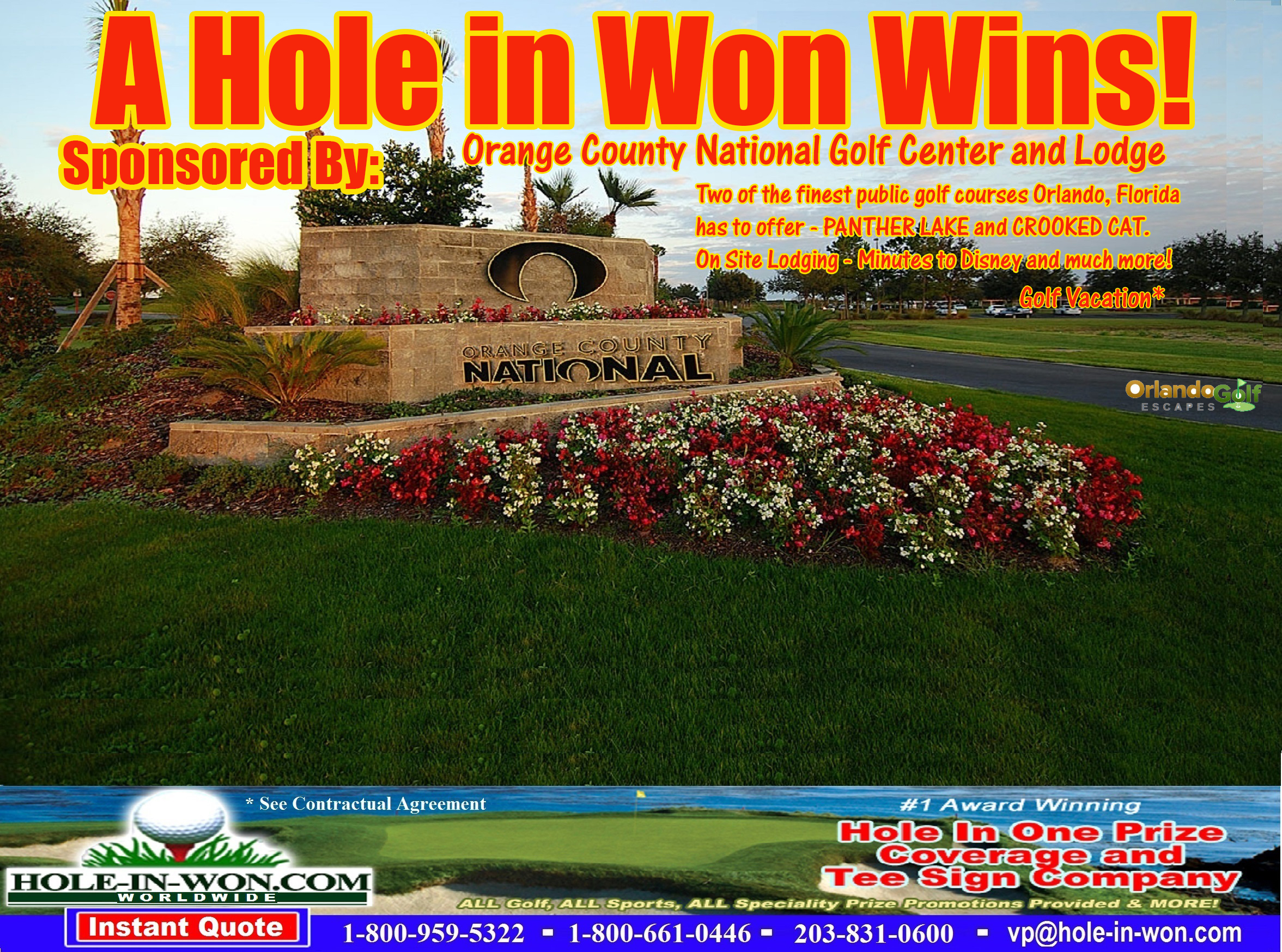 Orange County National Hole in One Golf Hole Sign