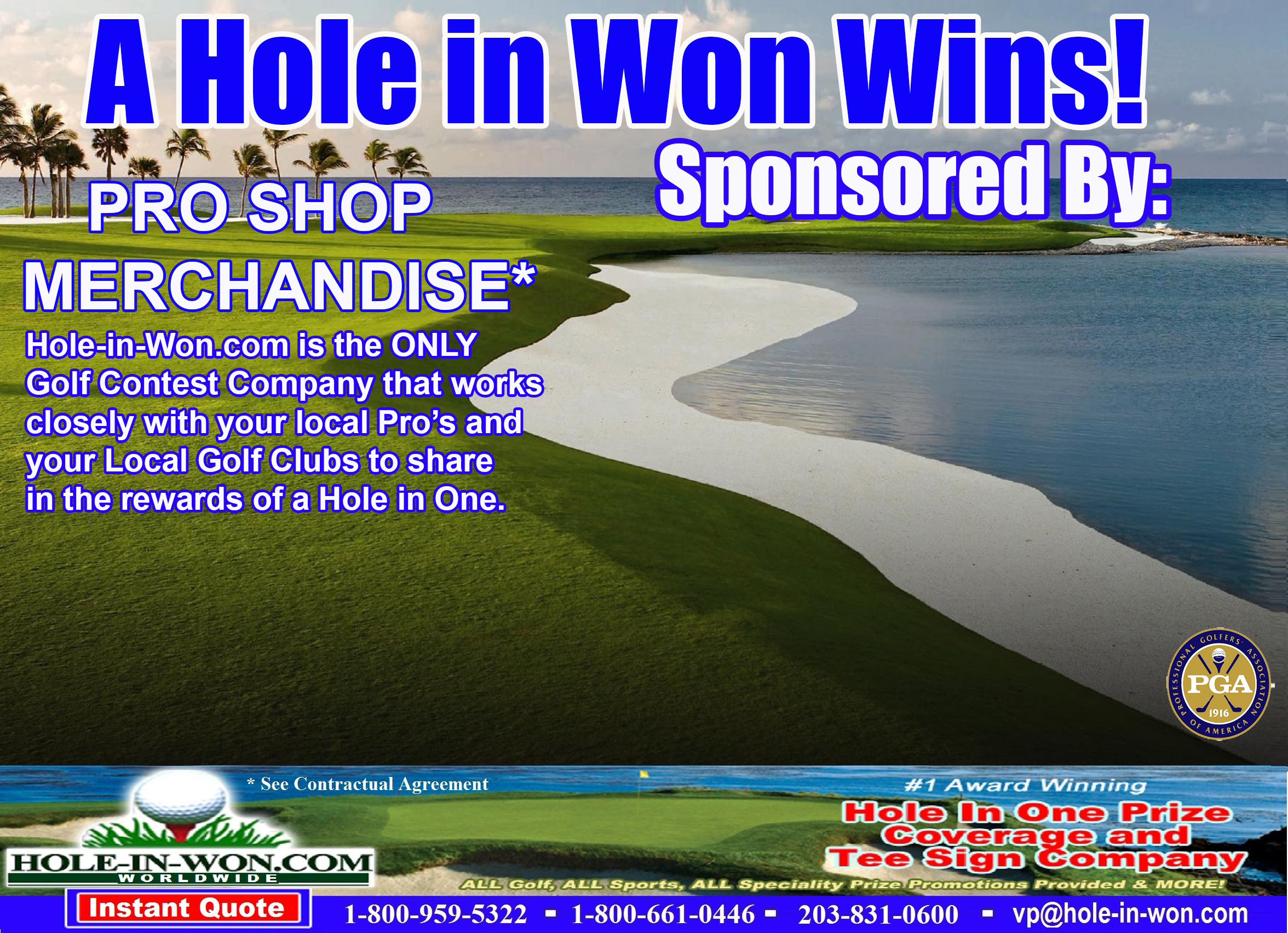 PGA Pro Shop PGA Hole in One Golf Hole Sign